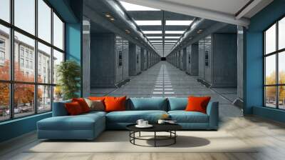 futuristic corridor architecture Wall mural