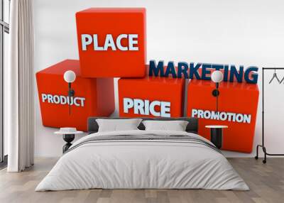 Marketing concepts and cubes Wall mural