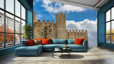 View of the fortress and Luso Roman castle of Óbidos, with buildings of Portuguese vernacular architecture and s Wall mural