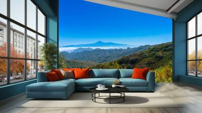 Garajonay forest in La Gomera, with the island of Tenerife in the background Wall mural