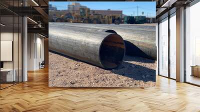 Industrial pipes at construction site Wall mural