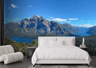 panorama of bariloche landscape at viewpoint Wall mural