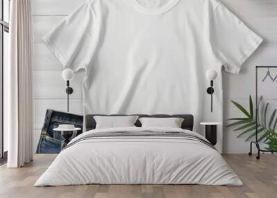 product mockup of two blank white tshirt Wall mural