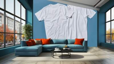 product mockup of two blank white tshirt Wall mural