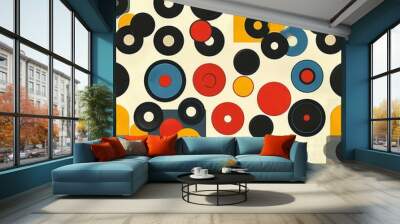 retro patterns illustration Wall mural