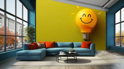 Light bulb with idea Wall mural