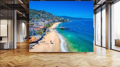 Vista aérea de Playa Los Muerto, Puerto Vallarta, México Wall mural