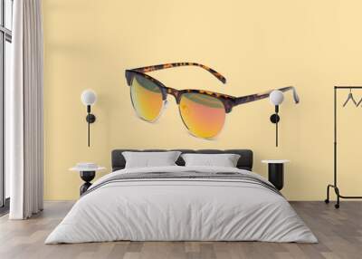 Sunglasses with colored background Wall mural