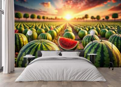  watermelon field, refreshing summer vibes Wall mural