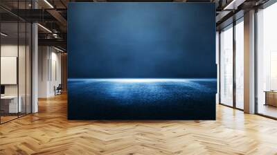 Asphalt blue dark street with smoke. Interior texture for display products wall.	 Wall mural