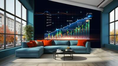 Concept of financial growth business investment, profit and growing growth plan.	  Wall mural