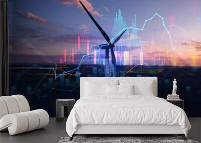 Increase in electricity prices on the world market.
Green energy in full development. Wall mural