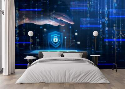 Information and cyber security Technology Services.Network security system. Personal Data information on Tablet.
 Internet Technology.  Wall mural