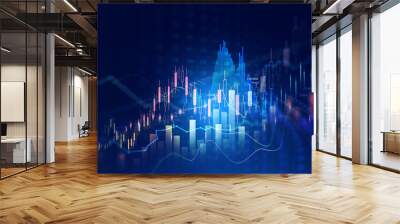 Investment finance chart,stock market business and exchange financial growth graph.
 Wall mural