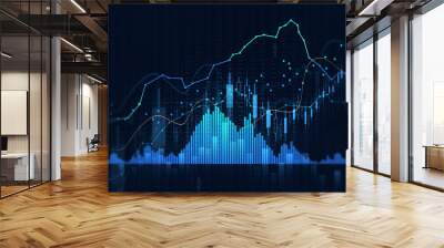 Stock market investment trading graph growth.Investment finance chart,stock market business and exchange financial growth graph. Wall mural