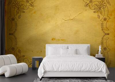 Conceptual brown old paper frame background Wall mural