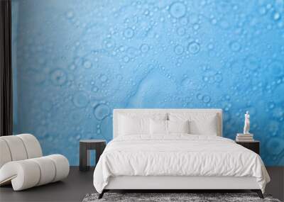 abstract blue water bubbles, liquid fresh purity Wall mural