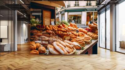 bakeries at the street of france ai generated art  Wall mural