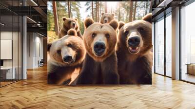 brown bears selfie ai generated art Wall mural