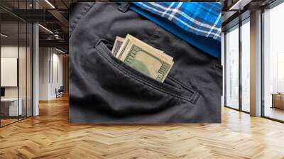 close up dollar cash money corrency in the pants, income earnings Wall mural