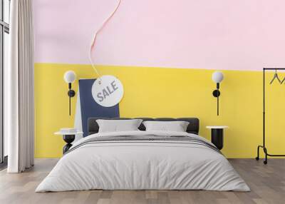 creative black friday sale discount concept on a price tag isolated on colorful background f Wall mural