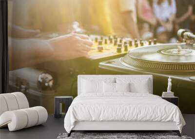 dj play music summer party Wall mural