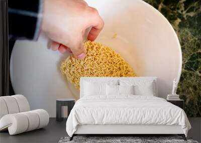 dry uncooked instant noodle fast food d Wall mural