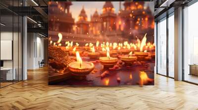 Festival of Lights Euphoria: Diwali Celebration Backdrop ai generated art  Wall mural