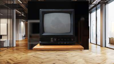 the old fashioned vintage tv television on the shelf at home Wall mural