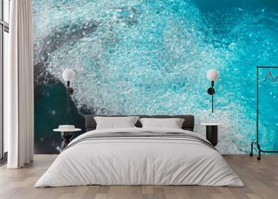 blue water with bubbles and blue drops background Wall mural