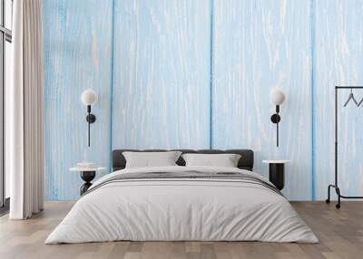 light blue wood texture background. Wall mural