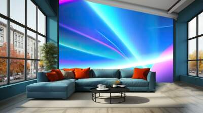 Abstract futuristic background with blurry glowing wave and neon lines. Spiritual energy concept Wall mural