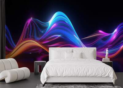 Colorful abstract 3D waves of fluid neon liquid
 Wall mural