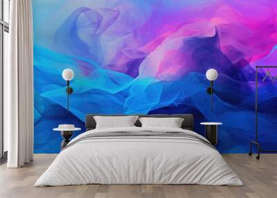 Colorful wavy background and beautiful smooth lines wity copy space Wall mural