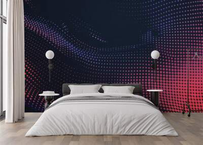 Dark blue and red halftone dot pattern design Wall mural