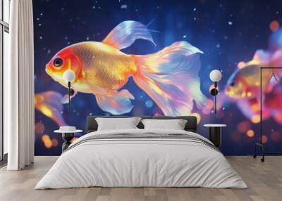 goldfish in the cosmic water Wall mural