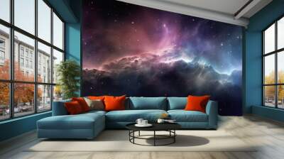 Supernova background wallpaper. Colorful space galaxy of cloud nebula. Stary night cosmos. Universe science astronomy.  Wall mural