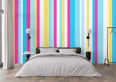 Stripe pattern. Colored background. Seamless abstract texture with many lines. Geometric colorful wallpaper with stripes. Print for flyers, shirts and textiles. Striped backdrop. Doodle for design Wall mural