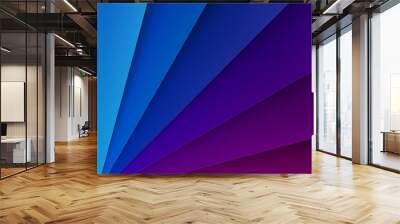 blue and purple paper layers with realistic shadows abstract bac Wall mural