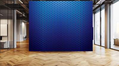 Blue metallic grid background Wall mural