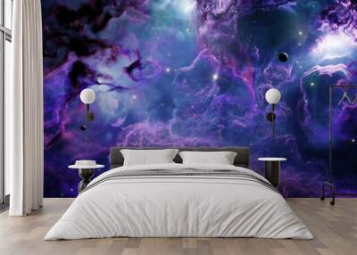  Nebula in outer space, planets and galaxy Wall mural