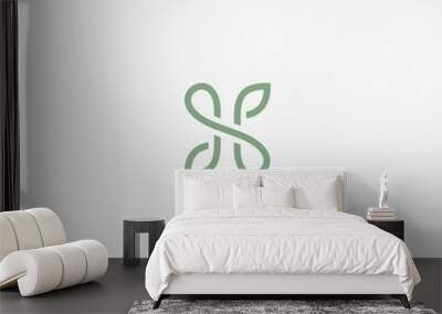 letter HS leaf logo Wall mural