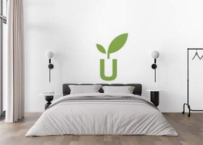 letter u and plant vector illustration Wall mural