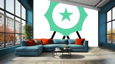 Winner success icon symbol vector image. Illustration of reward champion win championship bedge design image  Wall mural