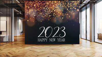 2023 happy new year greeting card - banner design Wall mural