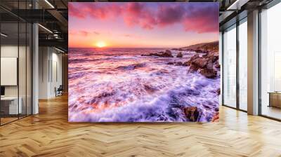 beautiful sunset over california coast Wall mural