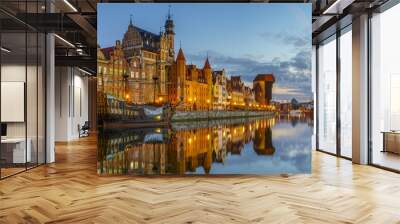  colorful gothic facades of the old town in Gdansk, Poland Wall mural