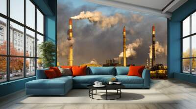 chemical plant in Poland emitting huge amounts of smoke, dust and pollutants emitted into the atmosphere Wall mural