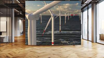 Offshore Wind Turbine in a Windfarm Wall mural