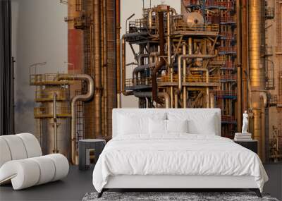 Refinery installations, chimneys and pipelines Wall mural